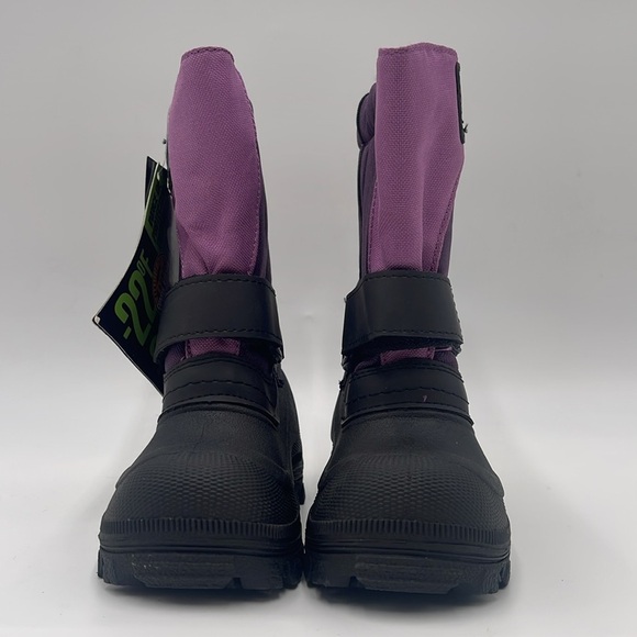NWT Tundra Kids Thermal Snow Boots – Black/Purple Size 8 - Picture 5 of 15